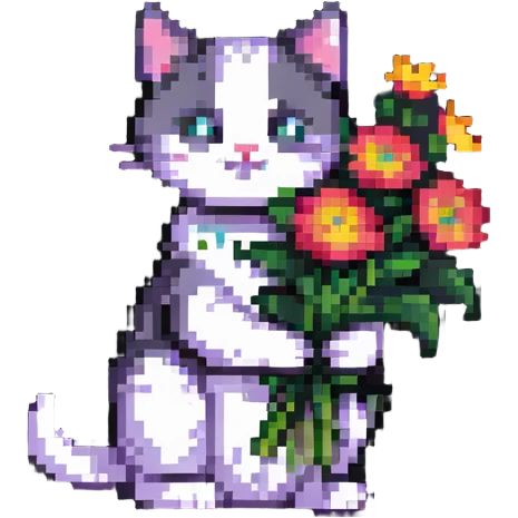 cat with flowers emoji