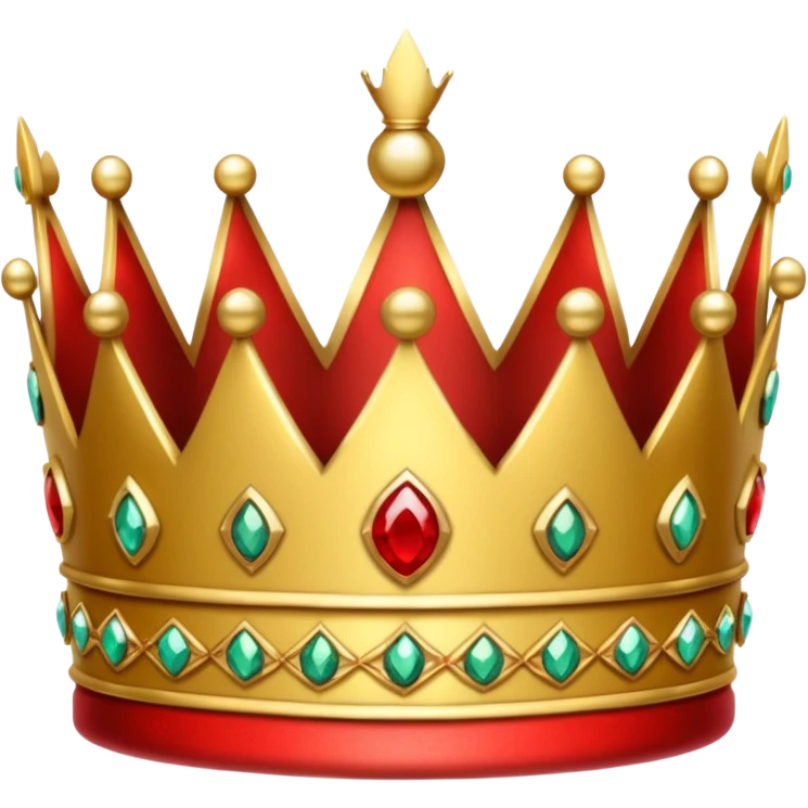 Crown glitter red and golden emoji