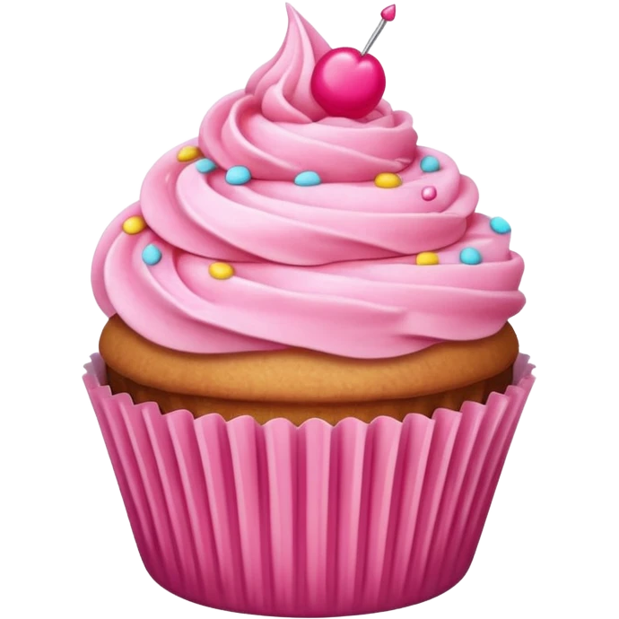 Cupcake with pink icing emoji