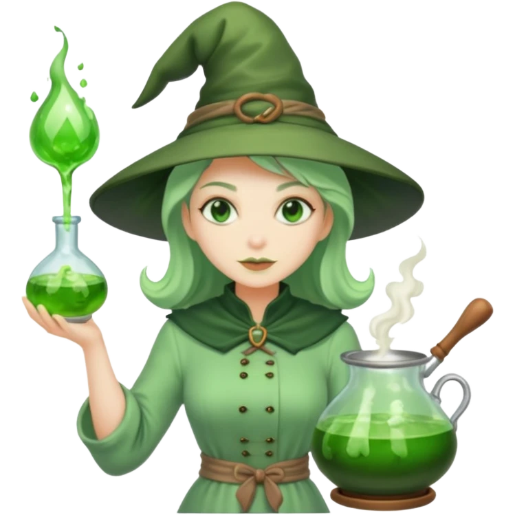 green witch cooking potion emoji
