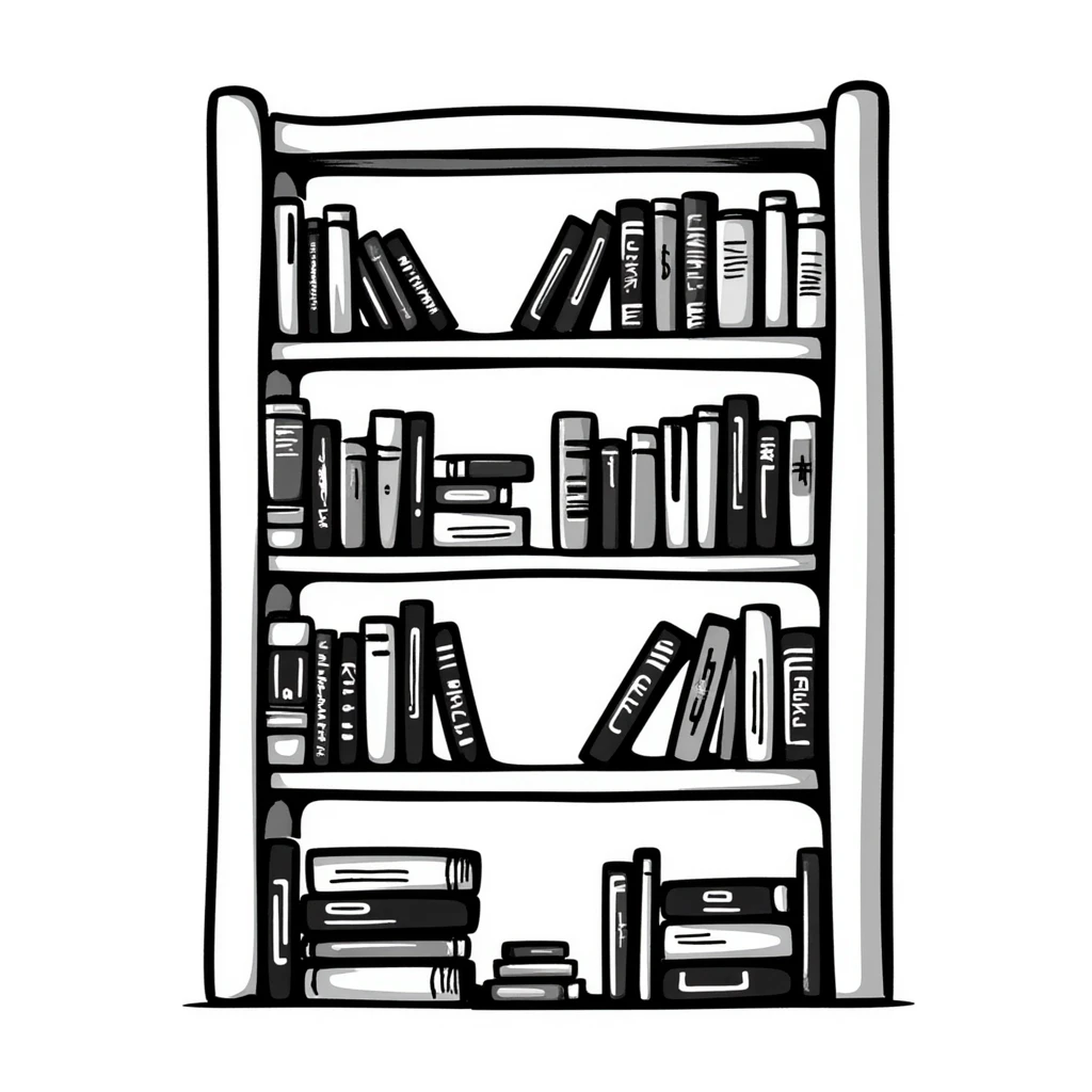 bookshelf filled with many books emoji