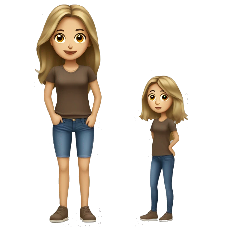 Brown haired girl with blonde money pieces ￼ emoji
