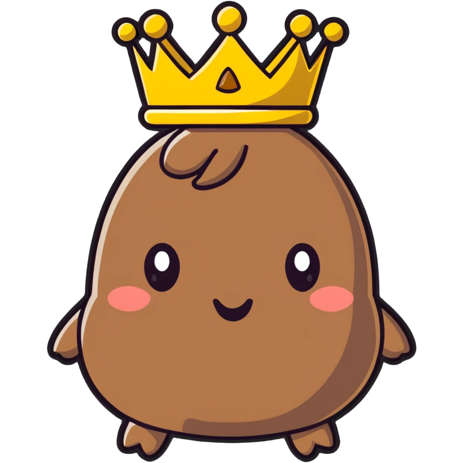 cute poop king with crown emoji