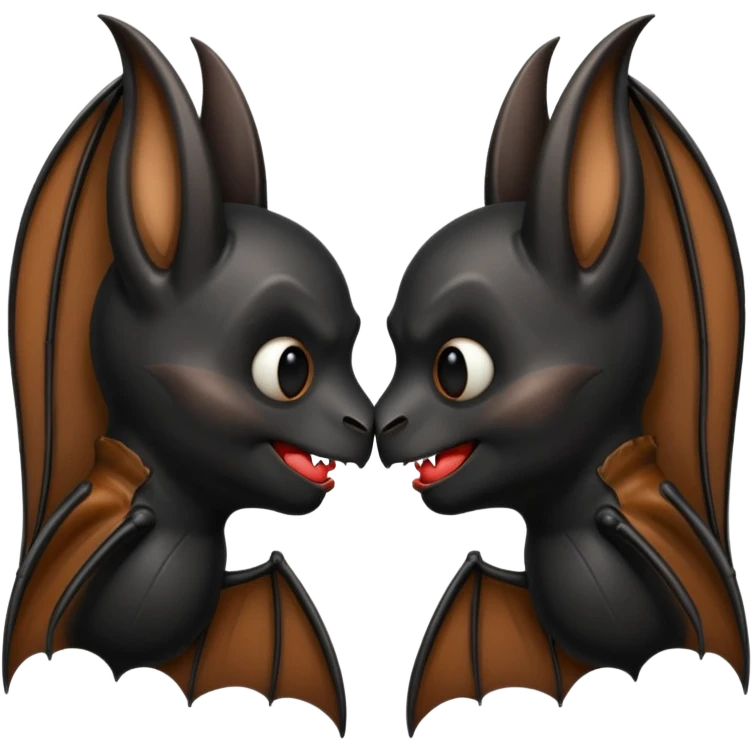 Two bats kissing emoji