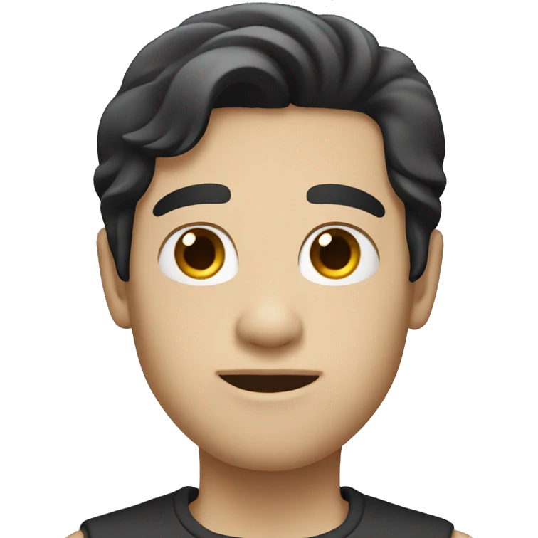 smart man, black hair, white skin emoji