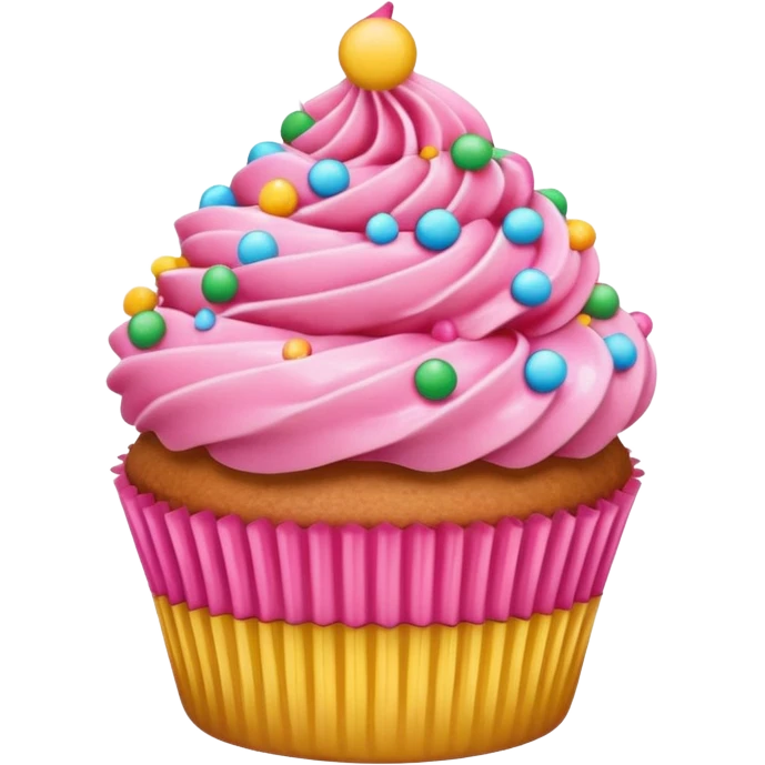 Cupcake with pink icing emoji