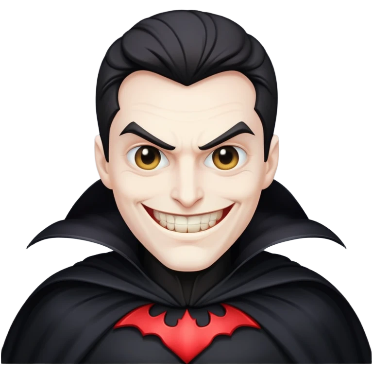 villain with evil grin and black cape emoji