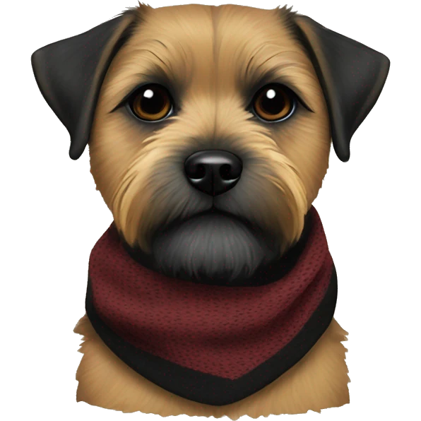 Border terrier black muzzle scarf emoji