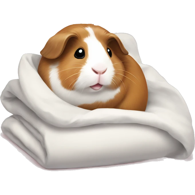Guineapig cuddling a soft pillow blanket emoji