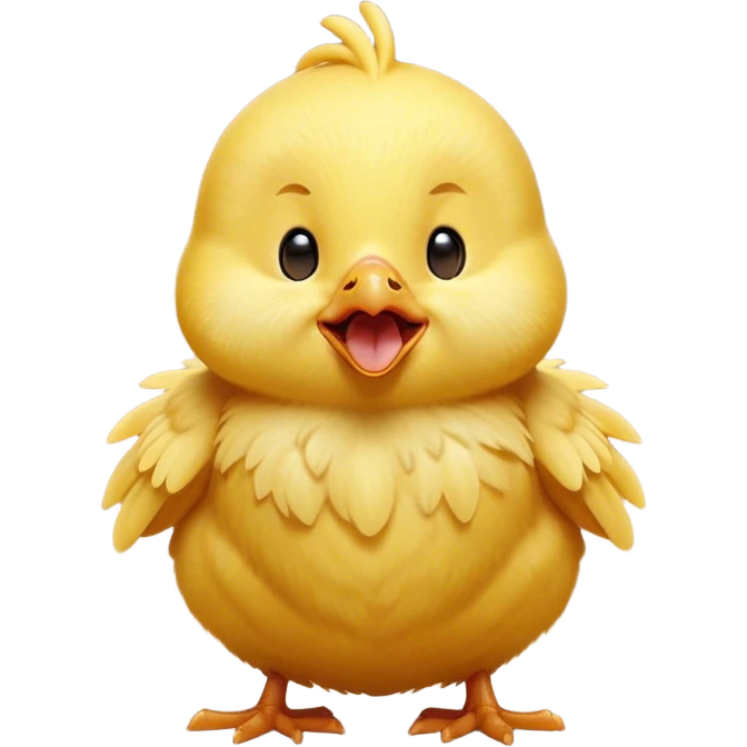 Cinematic Cute Yawning Yellow Baby Chicken Portrait Emoji, Head tilted slightly with a dramatic, wide-open yawn, showcasing a soft, downy yellow coat with little drooping wings, round beady eyes barely open in drowsy contentment, Simplified yet irresistibly adorable features, highly detailed, glowing with a soft, cozy glow, high shine, relaxed yet expressive, stylized with a touch of whimsical charm, bright and endearing, soft glowing outline, capturing the essence of a sleepy yet affectionate chick, so drowsy it feels like it could stretch out of the screen and curl up for a nap! emoji