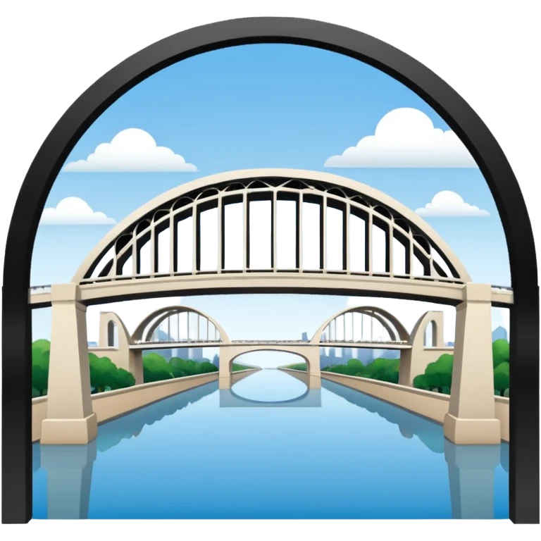 6th street la bridge. it is white. has 2/3 arches emoji