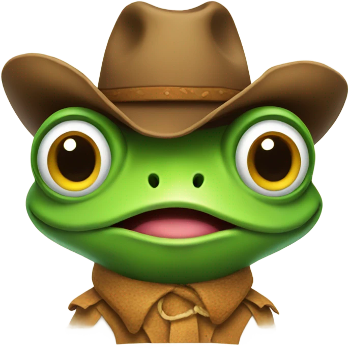 Frog with cowboy hat emoji