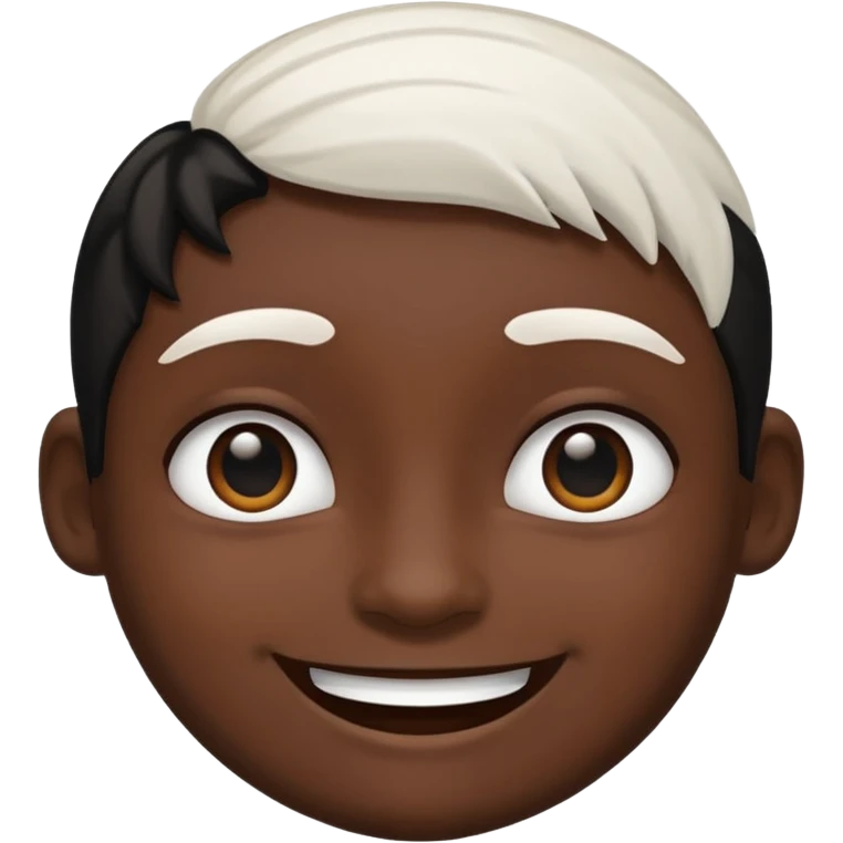 A smile face one side black on left on right white emoji