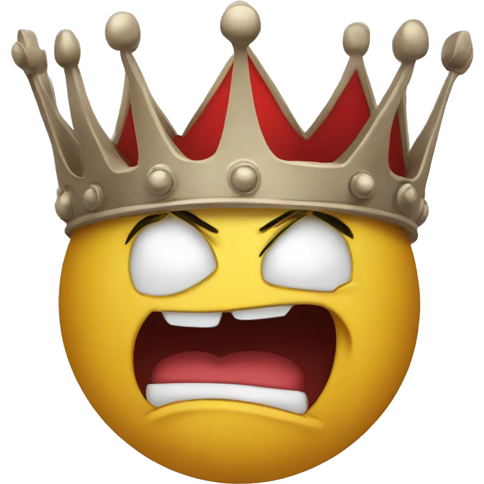 Crown with angry face emoji