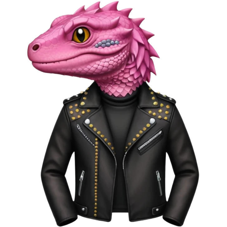 pink haired metalhead lizard emoji
