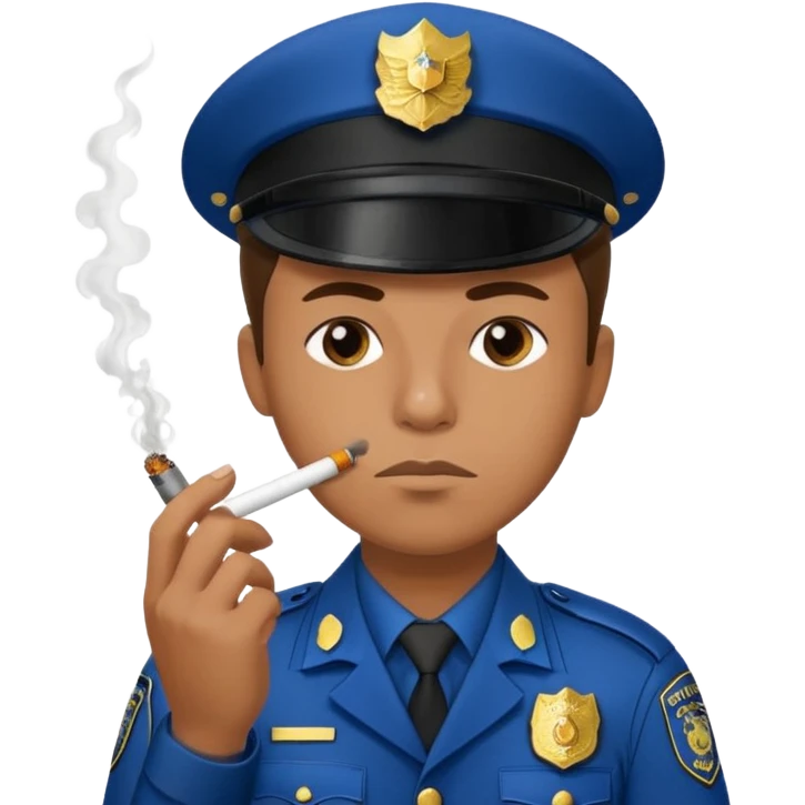 police officer smoking a joint emoji