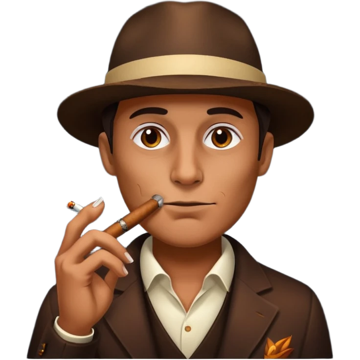 a shadowy face smoking a cigar emoji