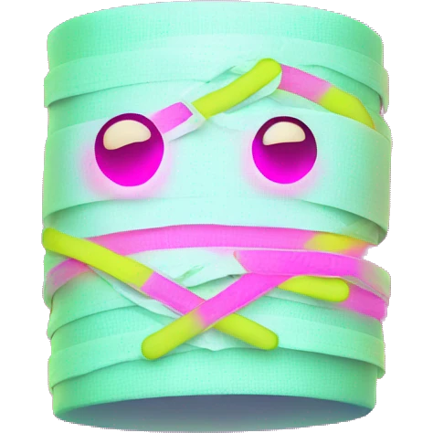 bandage with glowing neon emoji