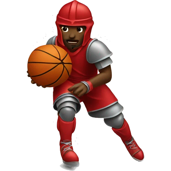 Red Knight dribbling a basketball  emoji