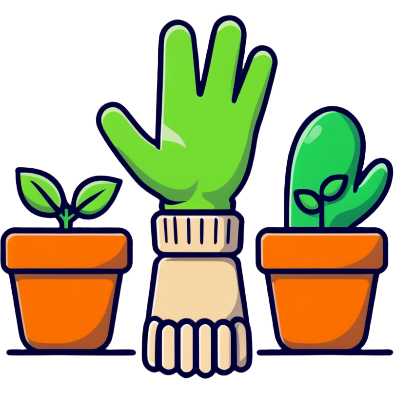 gardening gloves seeds and plant pots emoji