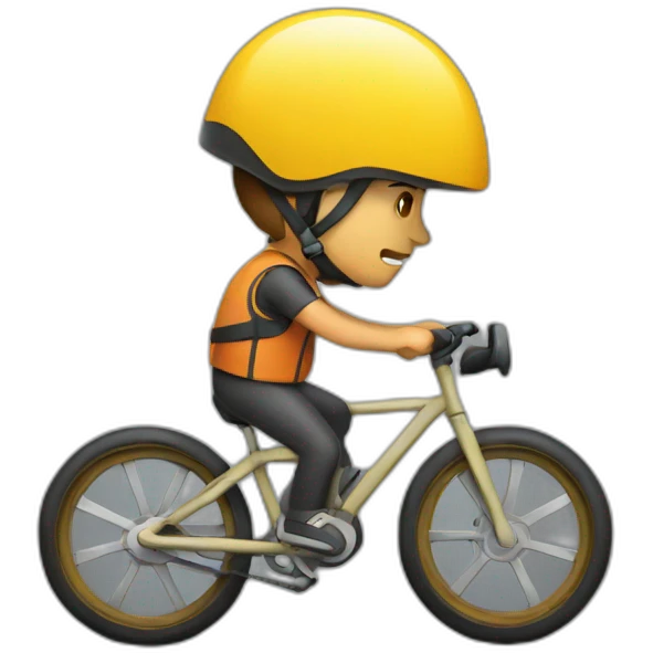 Man on bike with helmet emoji