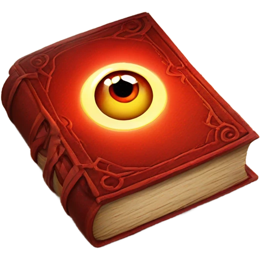 red magical book runic eye in middle emoji