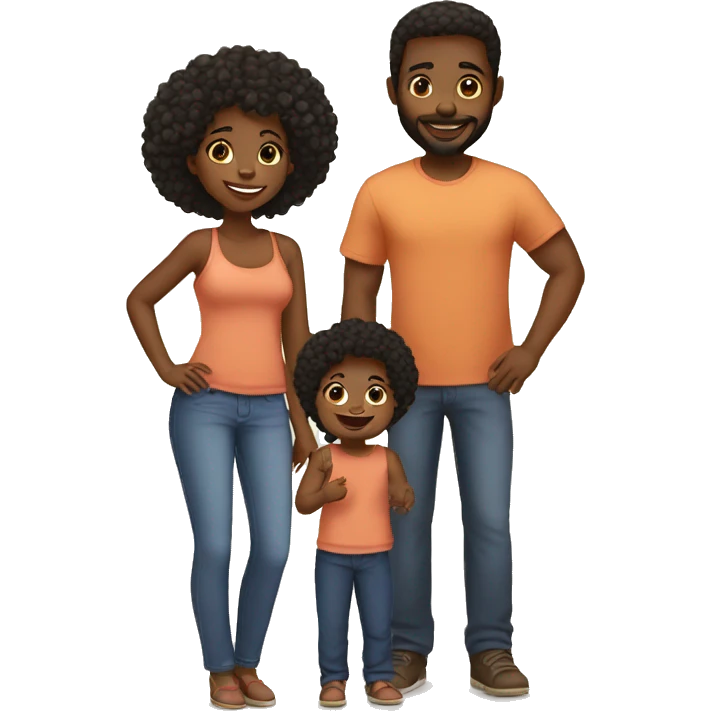 black family 2 kids and baby emoji