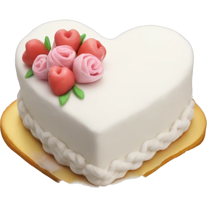 Aesthetic heart shaped white cake emoji