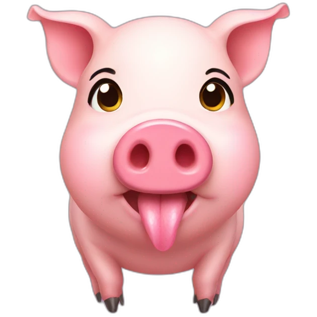 cute pig with lips and nails emoji