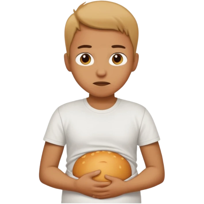 Hungry person holding stomach emoji