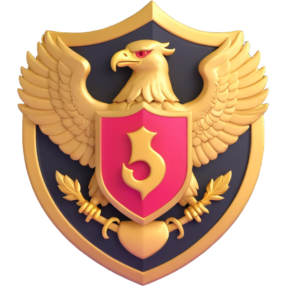 Golden eagle shield with Bellona crest, armored emoji