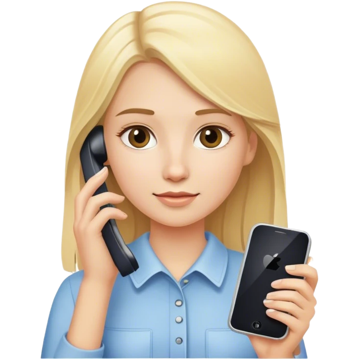 reels blondie girl with phone emoji
