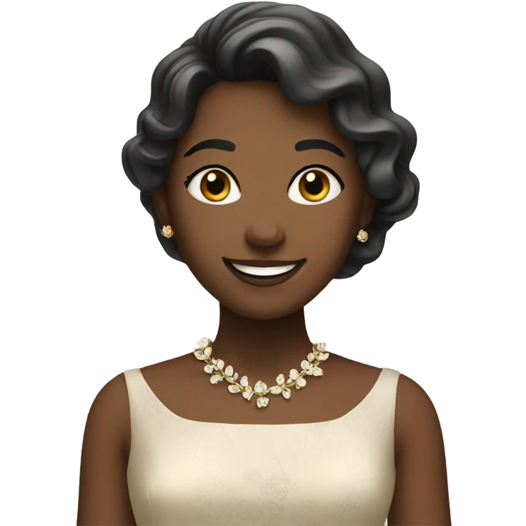 smiling girl in elegant dress emoji