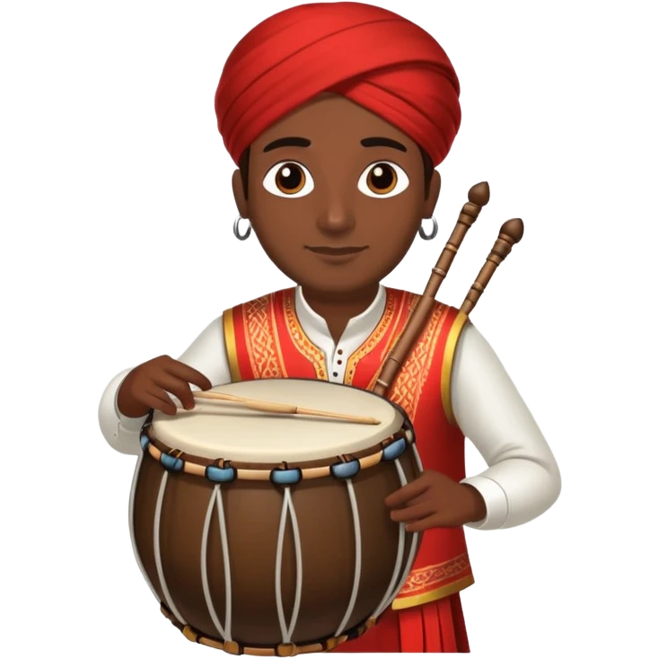 Dhol and person emoji