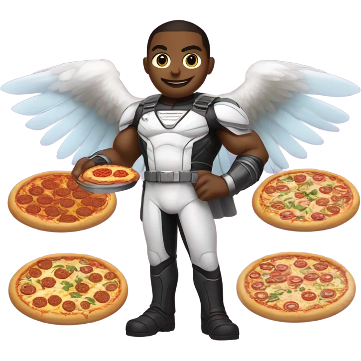 Marvel’s Falcon making pizza emoji