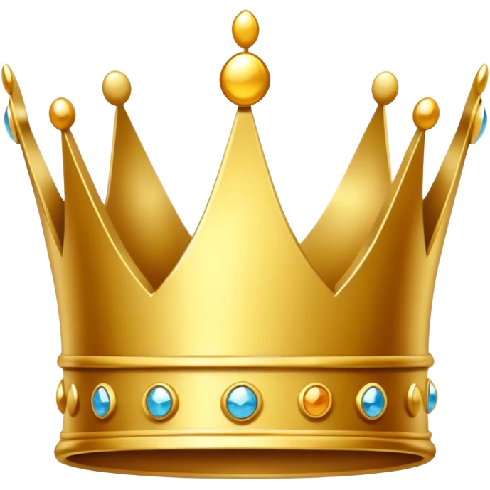 A simple, cartoon-style golden crown, floating on its own and slightly sparkling to convey a premium, regal feel. emoji
