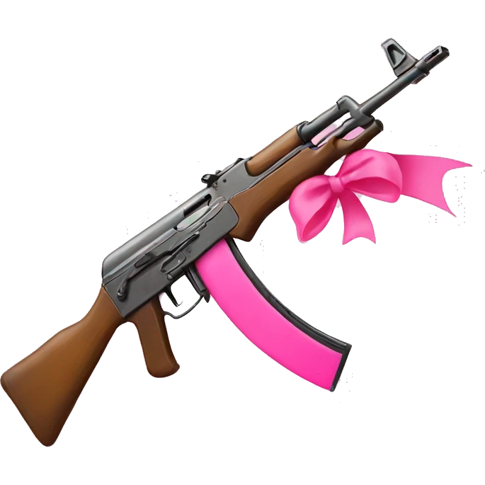 AK 47 with pink bow emoji