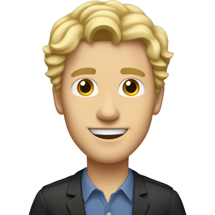 male high school music teacher with a short middle part and wavy hair blonde hair. He is conducting emoji