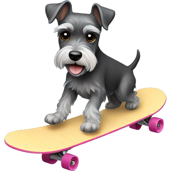 Miniature Schnauzer Dog skateboarding  emoji