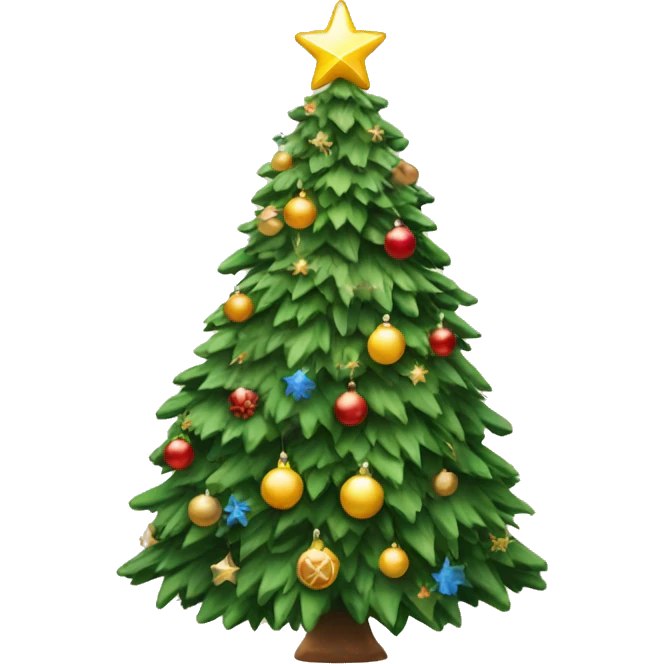Decorated real Christmas tree emoji