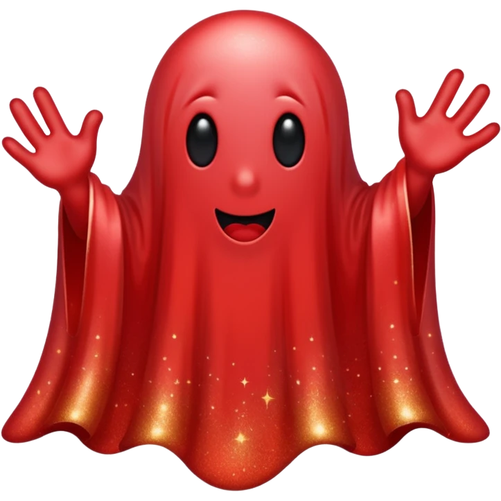 red glitter ghost style emoji