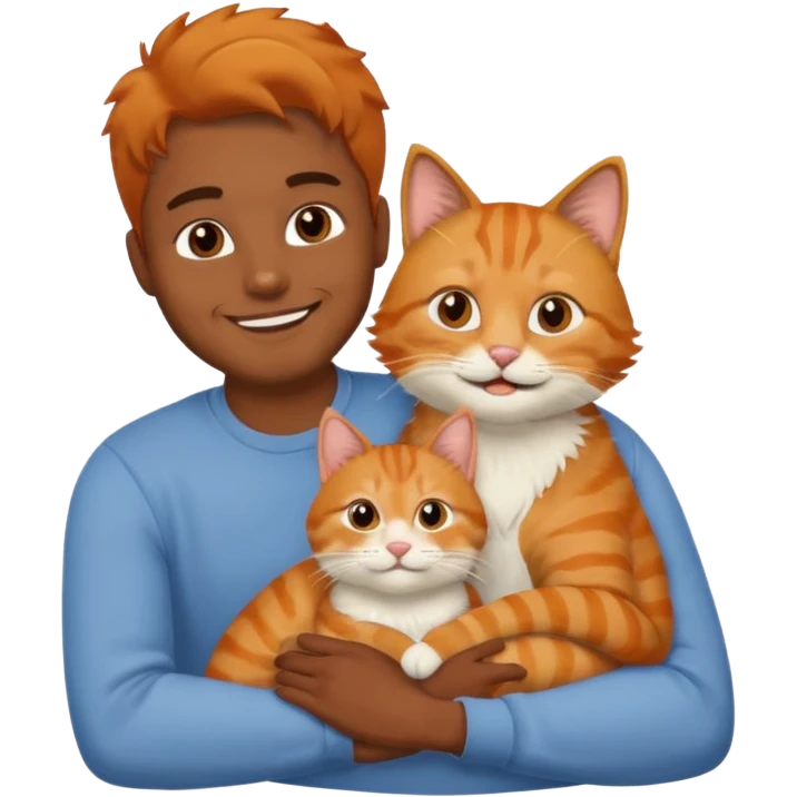 Brown guy with orange cat emoji