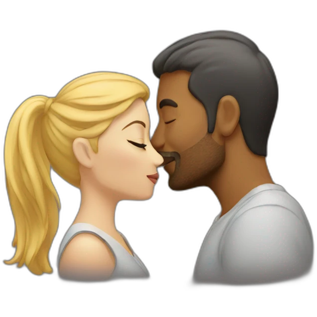 Woman and man kissing emoji