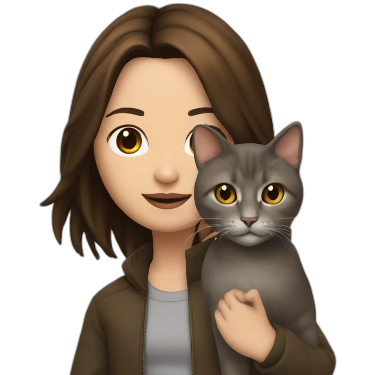Keanu reeves girl Brown hair and one cat emoji