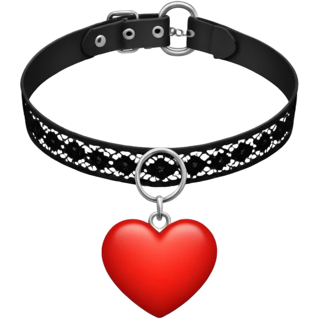 heart with a black lace choker emoji