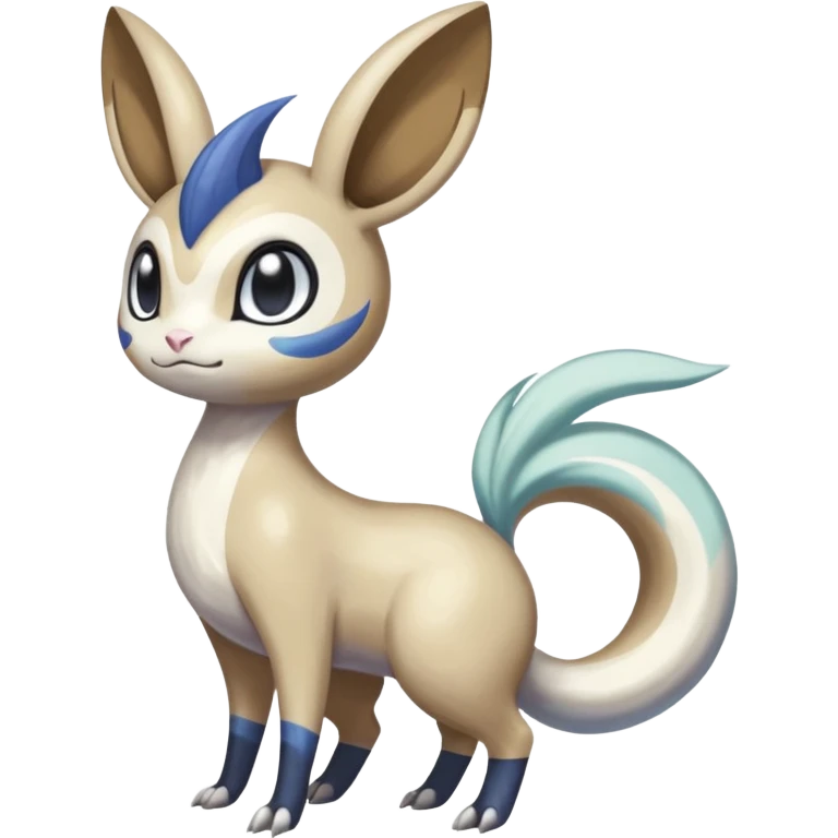 Colorful Skilled Adept Graceful Asian Painted Meloetta-Minccino-Absol-Emolga-Pachirisu-fusion-hybrid-creature (full body) emoji