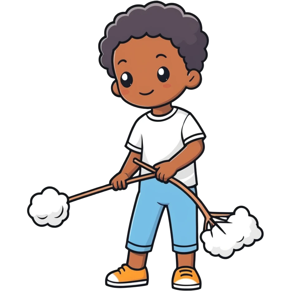 Black kid picking cotton emoji