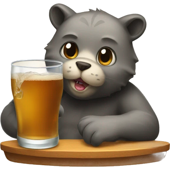 cat drinking bear emoji