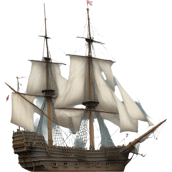 photorealistic england frigate  XVII 
century emoji