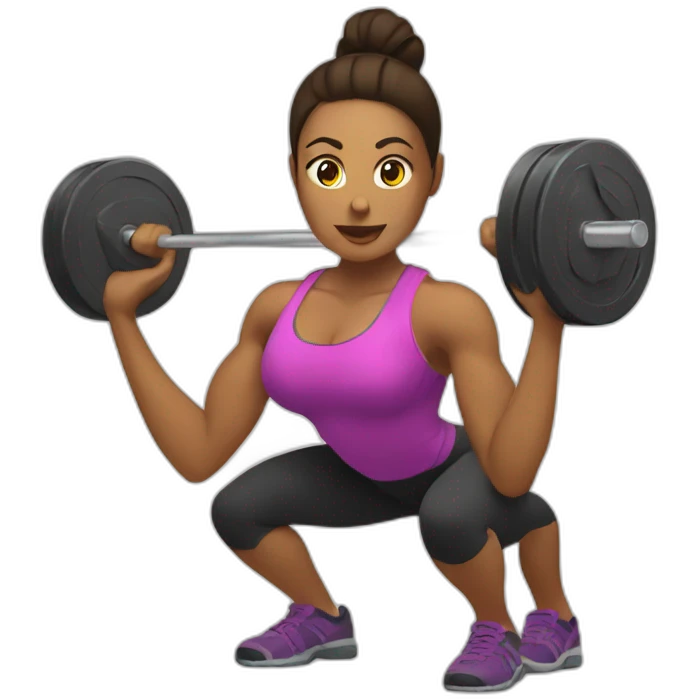 a woman doing deadlift with weights emoji